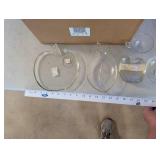 Collection of Glass Apple and Leaf-Shaped Serving Dishes and Bowls