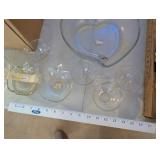 Collection of Glass Apple and Leaf-Shaped Serving Dishes and Bowls