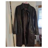 FU DA New York Faux Leather Croc Pattern Trench Coat XL