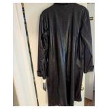 FU DA New York Faux Leather Croc Pattern Trench Coat XL