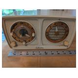 Vintage Silvertone Clock Radio Model 2018 with Gold Dials