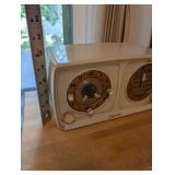 Vintage Silvertone Clock Radio Model 2018 with Gold Dials