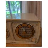Vintage Silvertone Clock Radio Model 2018 with Gold Dials