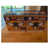 Lot of 2 6000 Lumens Superior Garage Lights and Camo LED Headlamp