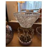 Set of 3 Decorative Glass Bowls and Crystal Centerpiece