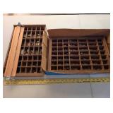 Collection of Vintage Wood Type Letterpress Blocks with Storage Trays