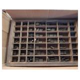 Collection of Vintage Wood Type Letterpress Blocks with Storage Trays