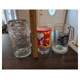 Collection of Assorted Vintage Beer Steins, Mugs, and Bar Glasses