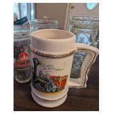 Collection of Assorted Vintage Beer Steins, Mugs, and Bar Glasses