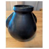 Set of 3 Black Clay Decorative Vases with Unique Designs