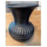 Set of 3 Black Clay Decorative Vases with Unique Designs