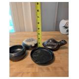 Collection of Southwest Pottery Items Including Turtle Figurine and Ashtray