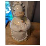 Vintage Ceramic Kitchen Decor Collection with Cookie Jar, Leaf Tiered Tray, Planter, and Bowl