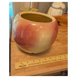 Vintage Ceramic Kitchen Decor Collection with Cookie Jar, Leaf Tiered Tray, Planter, and Bowl
