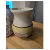 Set of 3 Southwest Style Handcrafted Pottery Vases