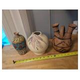 Set of 3 Southwestern Style Pottery Vases and Jugs