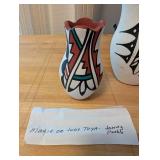 Set of 3 Jemez Pueblo Native American Pottery Vases by Toya and Gachupin