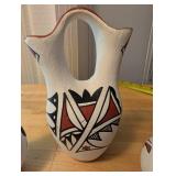 Set of 3 Jemez Pueblo Native American Pottery Vases by Toya and Gachupin