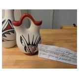 Set of 3 Jemez Pueblo Native American Pottery Vases by Toya and Gachupin