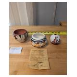 Set of 3 Southwestern Pueblo Pottery Vessels with Mesa Verde Pottery Info