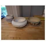 Set of 3 Southwest Style Pottery Bowls and Planter - Kwahu Pottery