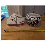 Pair of Handcrafted Southwestern Style Pottery Vessels