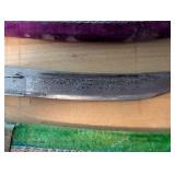 Pair of Antique Decorative Knives with Brass Handles and Sheaths