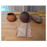 Set of 3 Southwest Style Pottery Pieces with Painted Designs