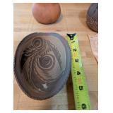 Set of 3 Southwest Style Pottery Pieces with Painted Designs