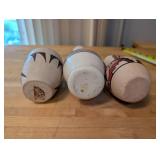 Set of 3 Southwest Native American Style Pottery Vases