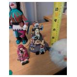 Collection of Native American Themed Dolls and Folk Art Figurines