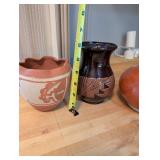 Set of 3 Southwest Style Pottery Vases