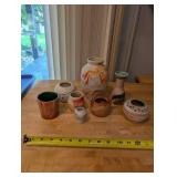 Set of 8 Southwest Style Miniature Pottery Vases