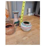 Set of 8 Southwest Style Miniature Pottery Vases