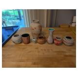 Set of 8 Southwest Style Miniature Pottery Vases