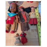 Collection of Native American Style Dolls with Teepee and Accessories