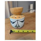 Acoma Pueblo Clay Pottery Vase with Open Top and Painted Design - Sky City NM