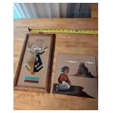 Set of 2 Southwestern Sand Art Wall Hangings
