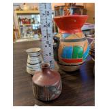 Collection of 6 Decorative Handpainted Pottery Vases and Jugs