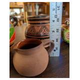 Collection of 6 Decorative Handpainted Pottery Vases and Jugs