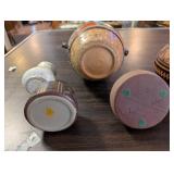 Collection of 6 Decorative Handpainted Pottery Vases and Jugs