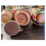 Collection of 6 Decorative Handpainted Pottery Vases and Jugs