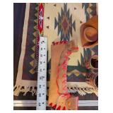 Collection of Native American Style Miniatures, Woven Baskets, Pottery, and Beaded Belt