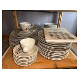 Extensive Red Wing Bob White Stoneware Dinnerware Collection with Bird Motif