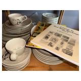 Extensive Red Wing Bob White Stoneware Dinnerware Collection with Bird Motif