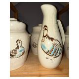 Extensive Red Wing Bob White Stoneware Dinnerware Collection with Bird Motif