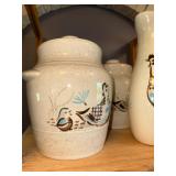 Extensive Red Wing Bob White Stoneware Dinnerware Collection with Bird Motif