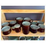 Large Collection of Red Wing Pottery "Village Green" Stoneware Dinnerware Set with Mugs, Plates, Serving Pieces and Bowls