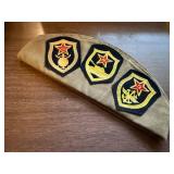 Soviet Russian Army Pilotka Cap with Military Insignia Patches
