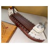Cribbage Game Set with Edmund Fitzgerald Ship Board and Classic Peg Board